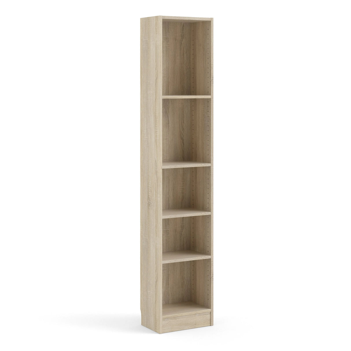 Basic Tall Narrow 4 Shelf Bookcase in Oak
