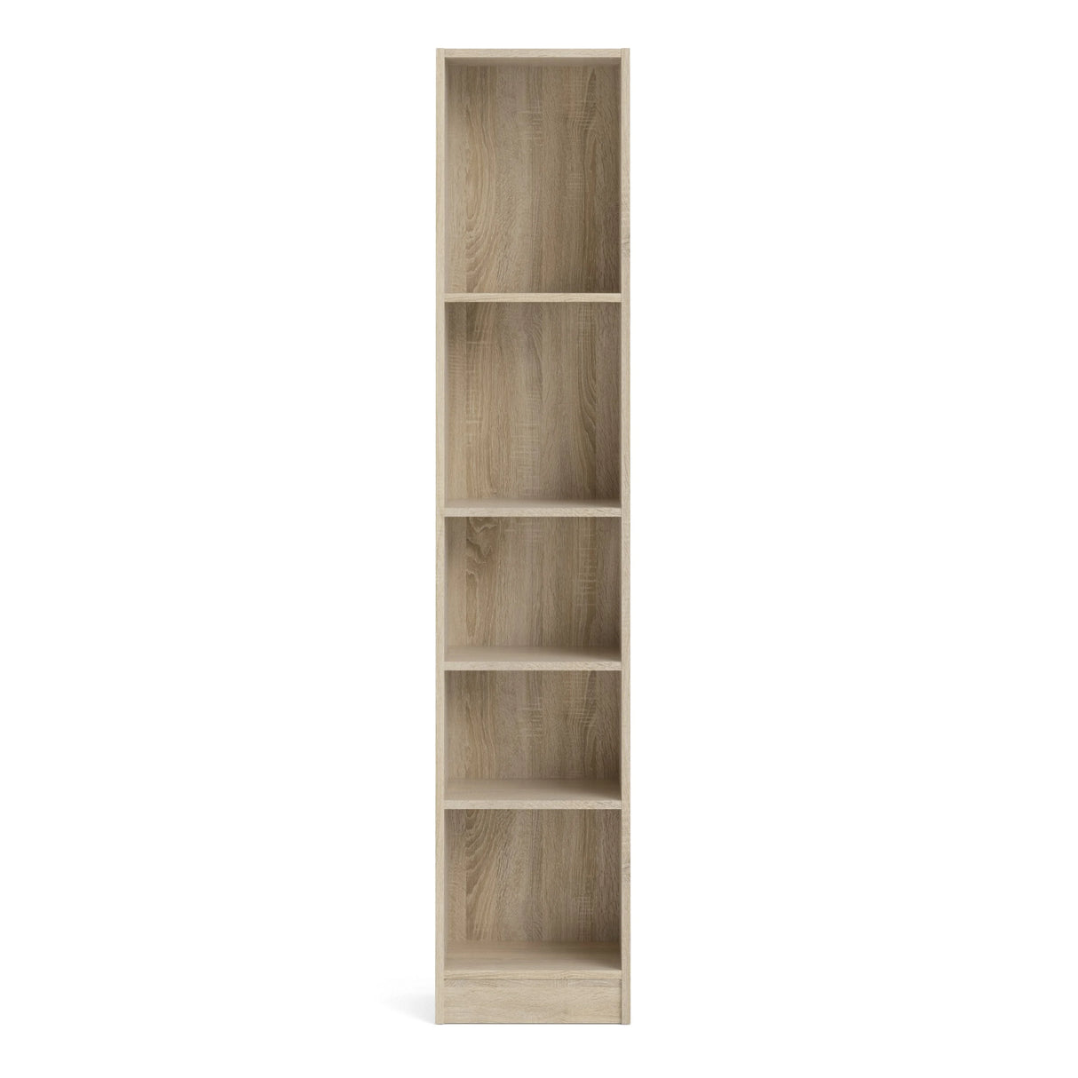 Basic Tall Narrow 4 Shelf Bookcase in Oak
