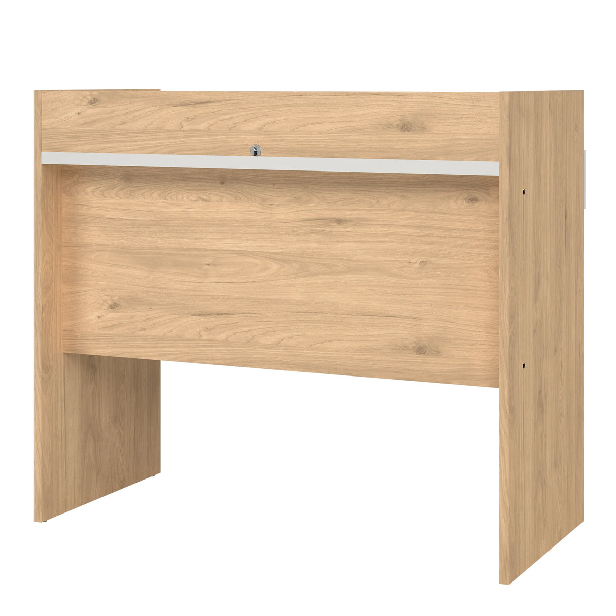 Function Plus Desk with 2 Drawers in Oak and White