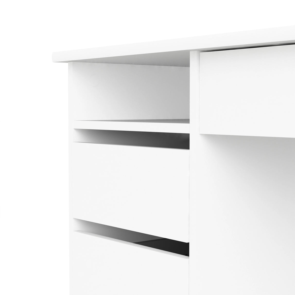 Function Plus Desk White 4 Handleless Drawers