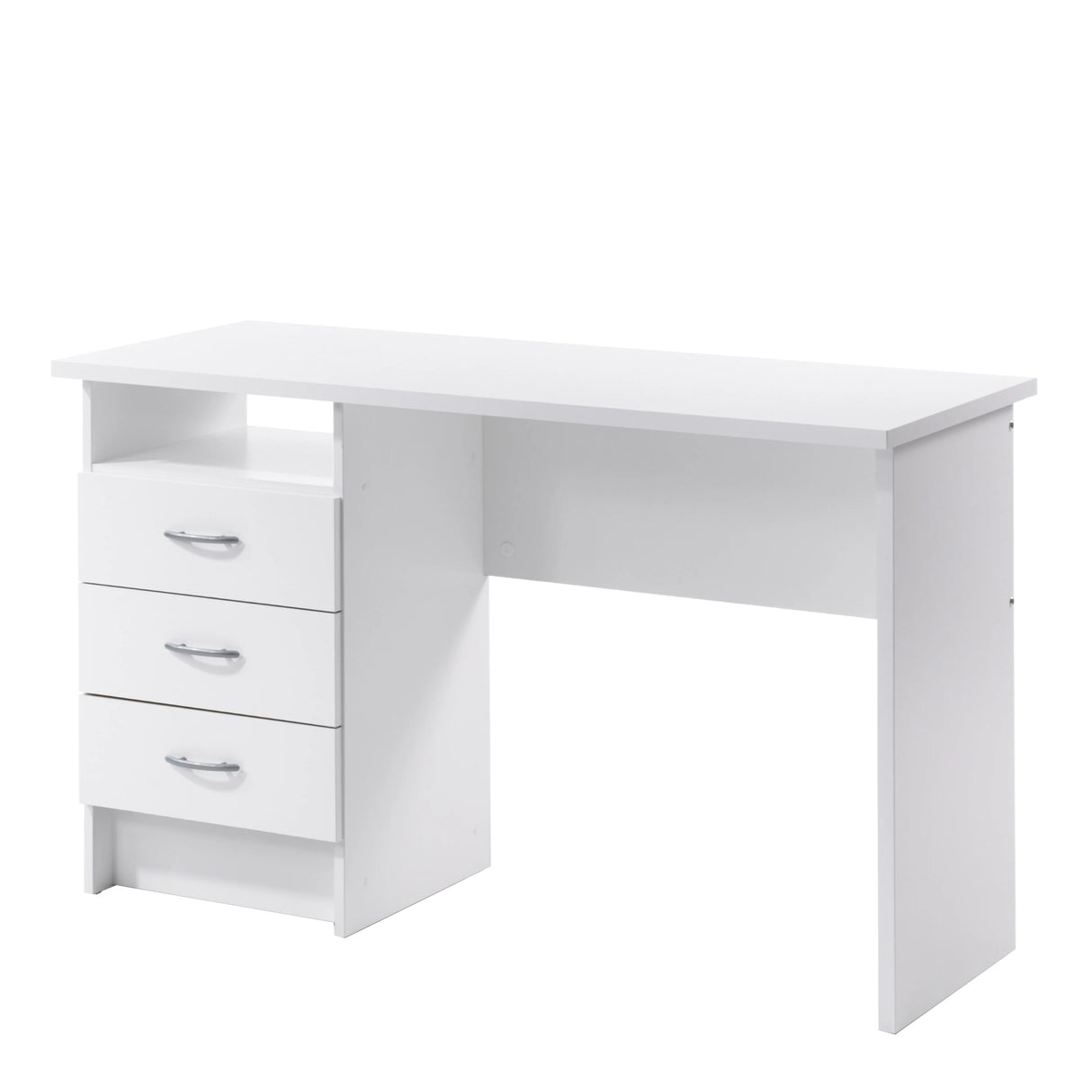 Function Plus Desk with 3 Drawers in White