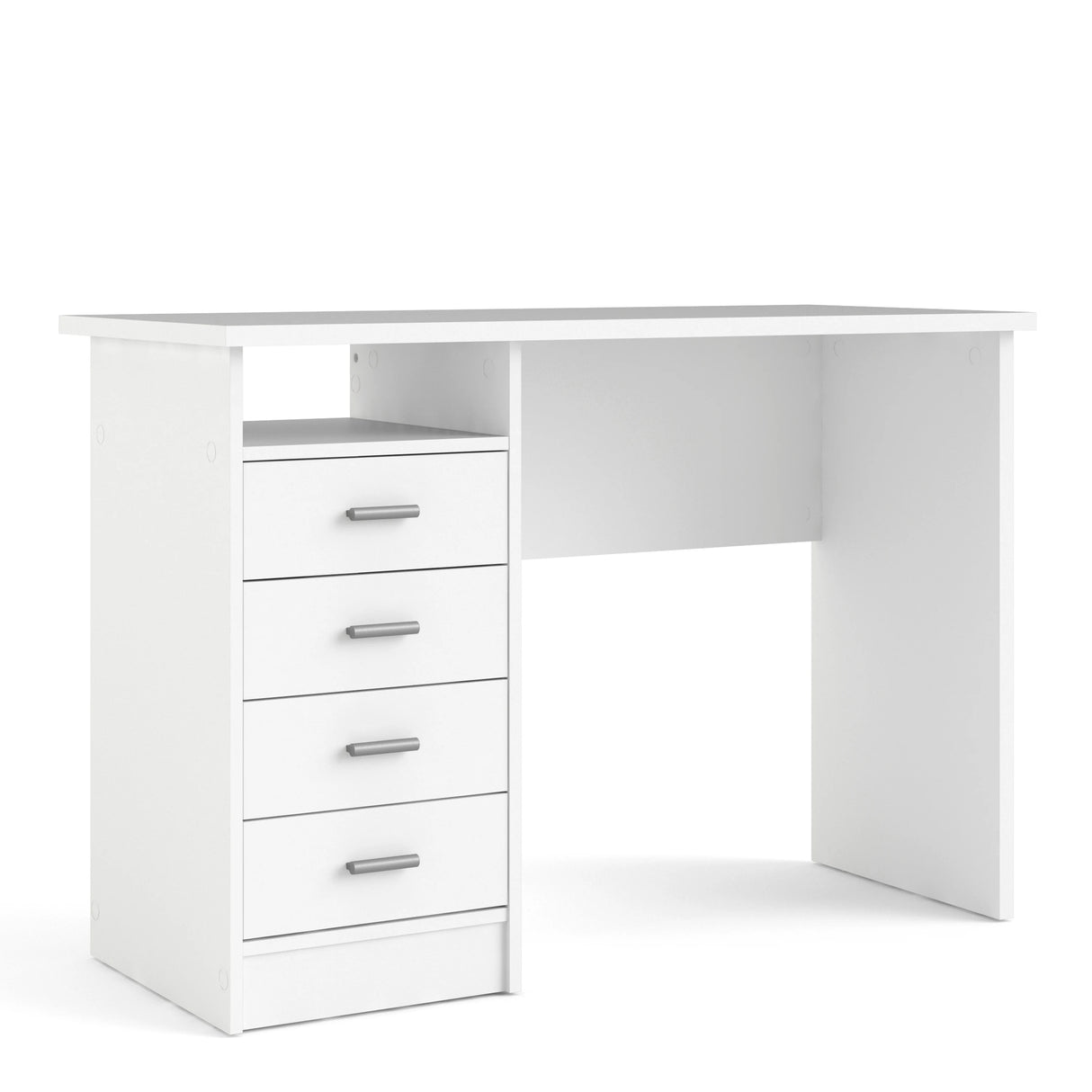 Function Plus Desk White 4 Drawers