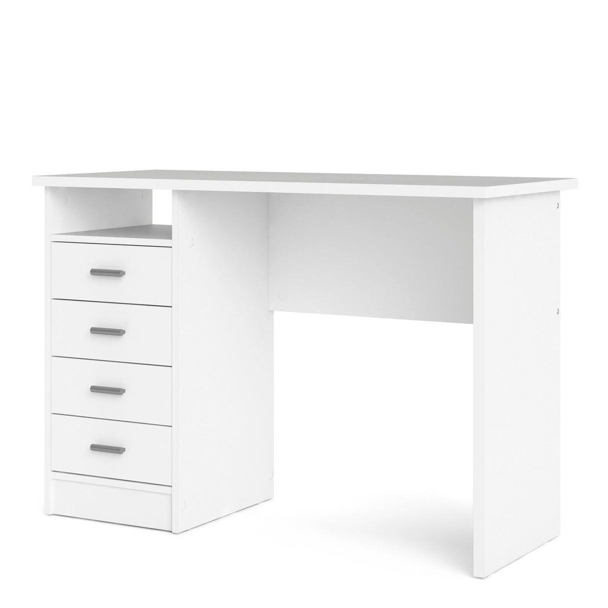 Function Plus Desk White 4 Drawers