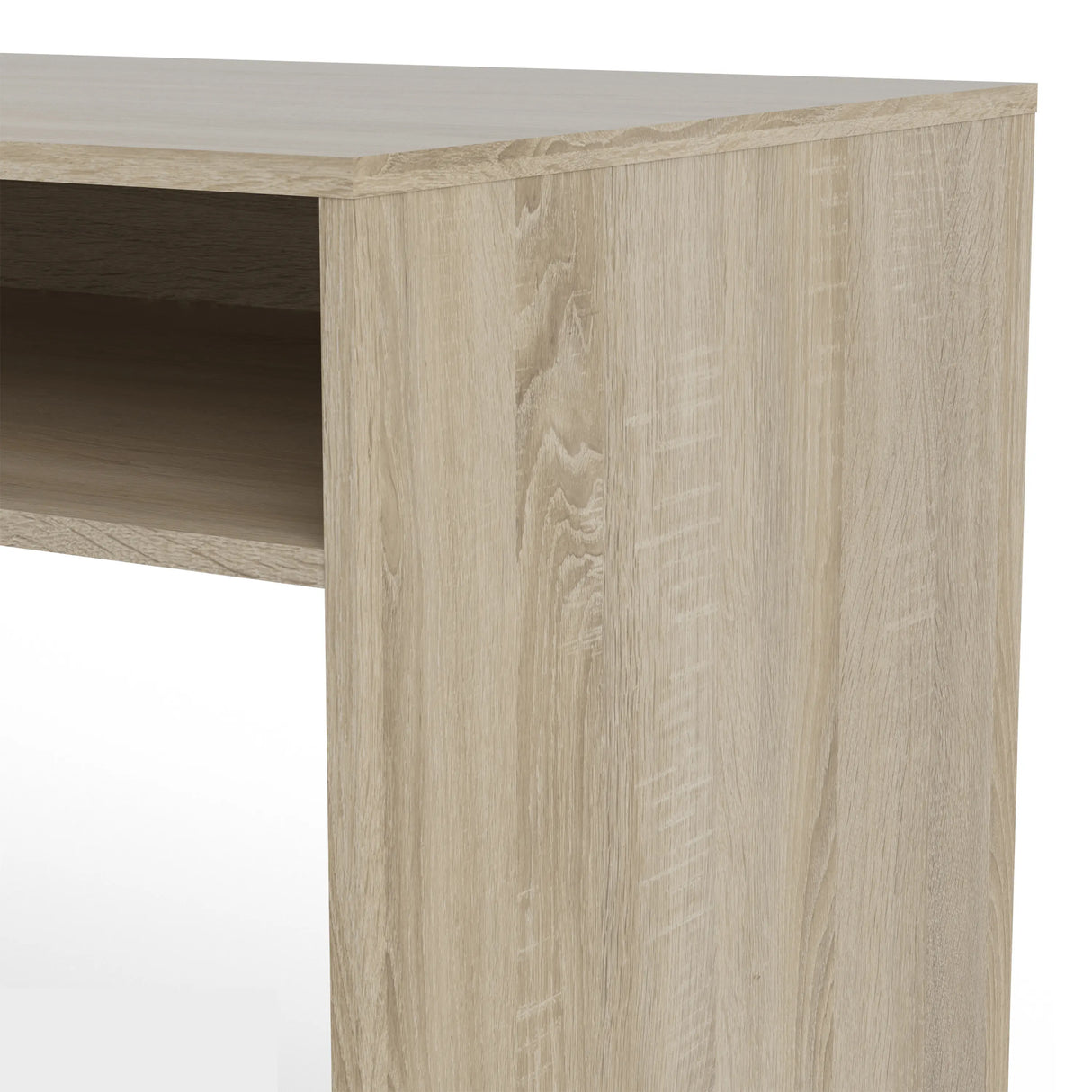 Function Plus Desk White and Oak with Drawer and Cupboard