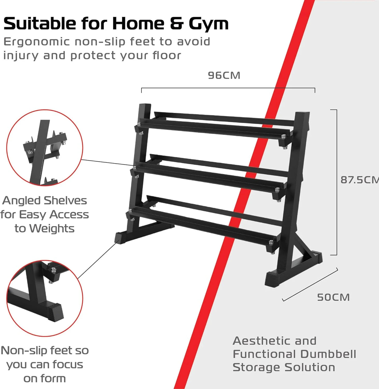 Dumbbell Rack Wide 3 Tier
