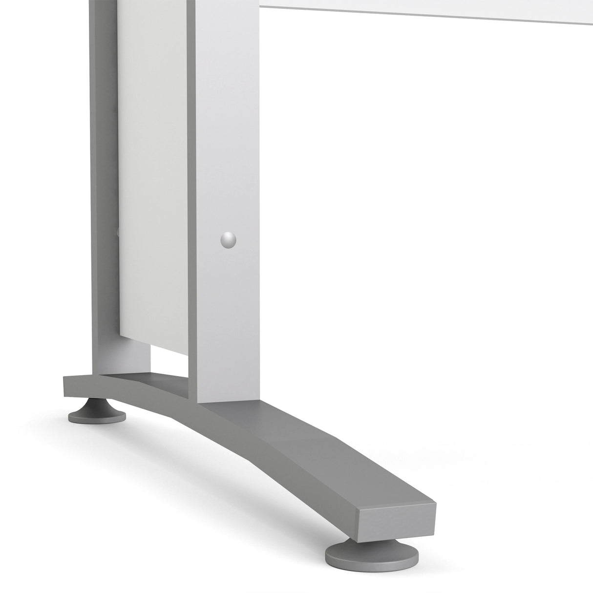 Prima Desk 120cm in White with Silver Grey Steel Legs