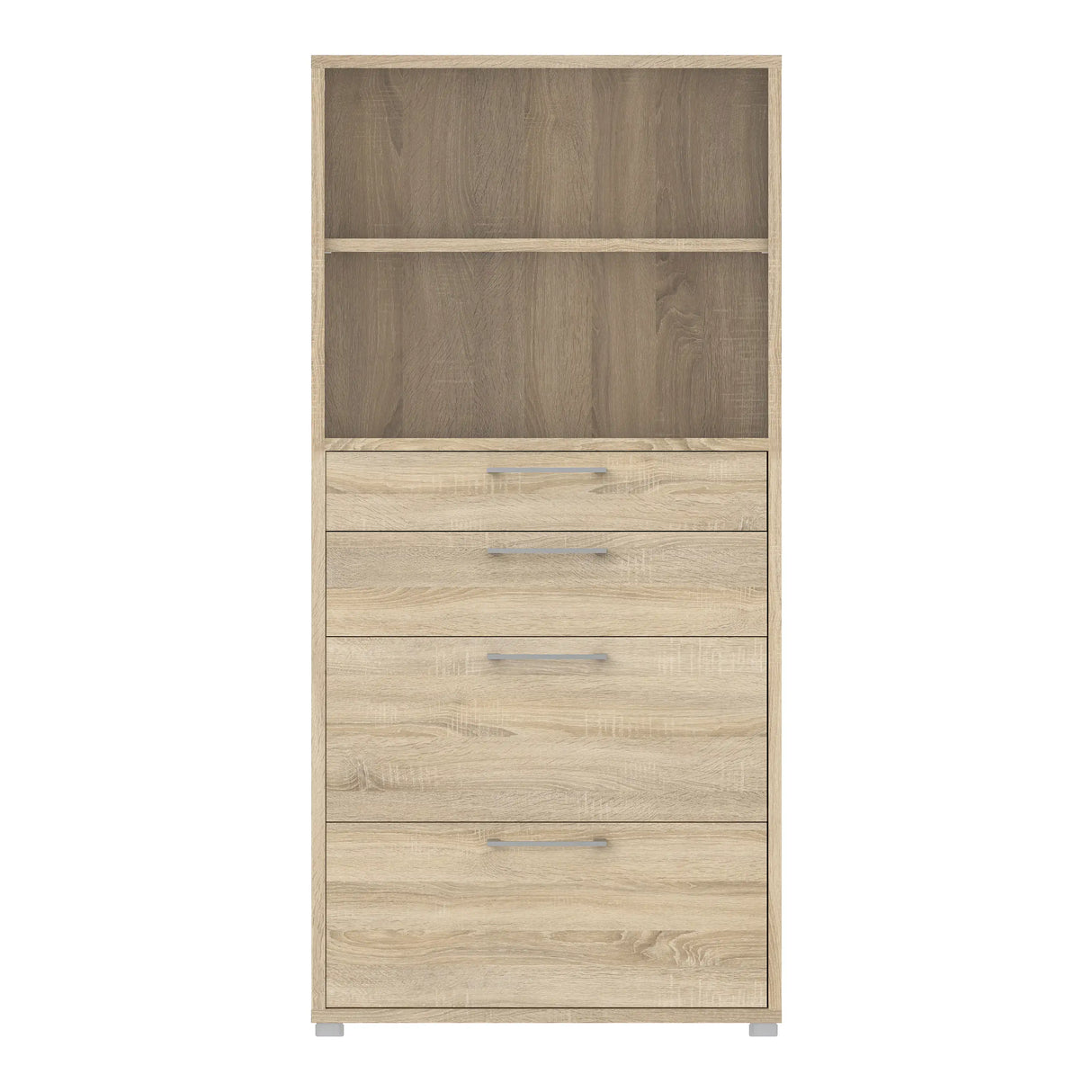 Prima Bookcase with Drawers and File Storage in Oak