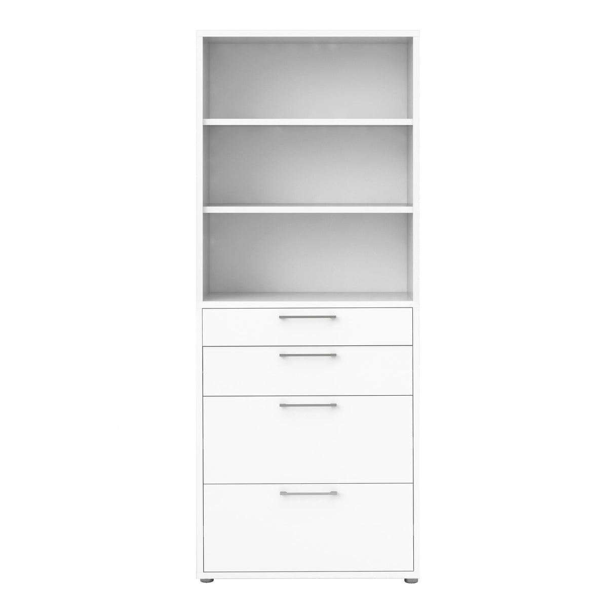 Prima Bookcase 2 Shelves 2 Drawers 2 File Drawers in White