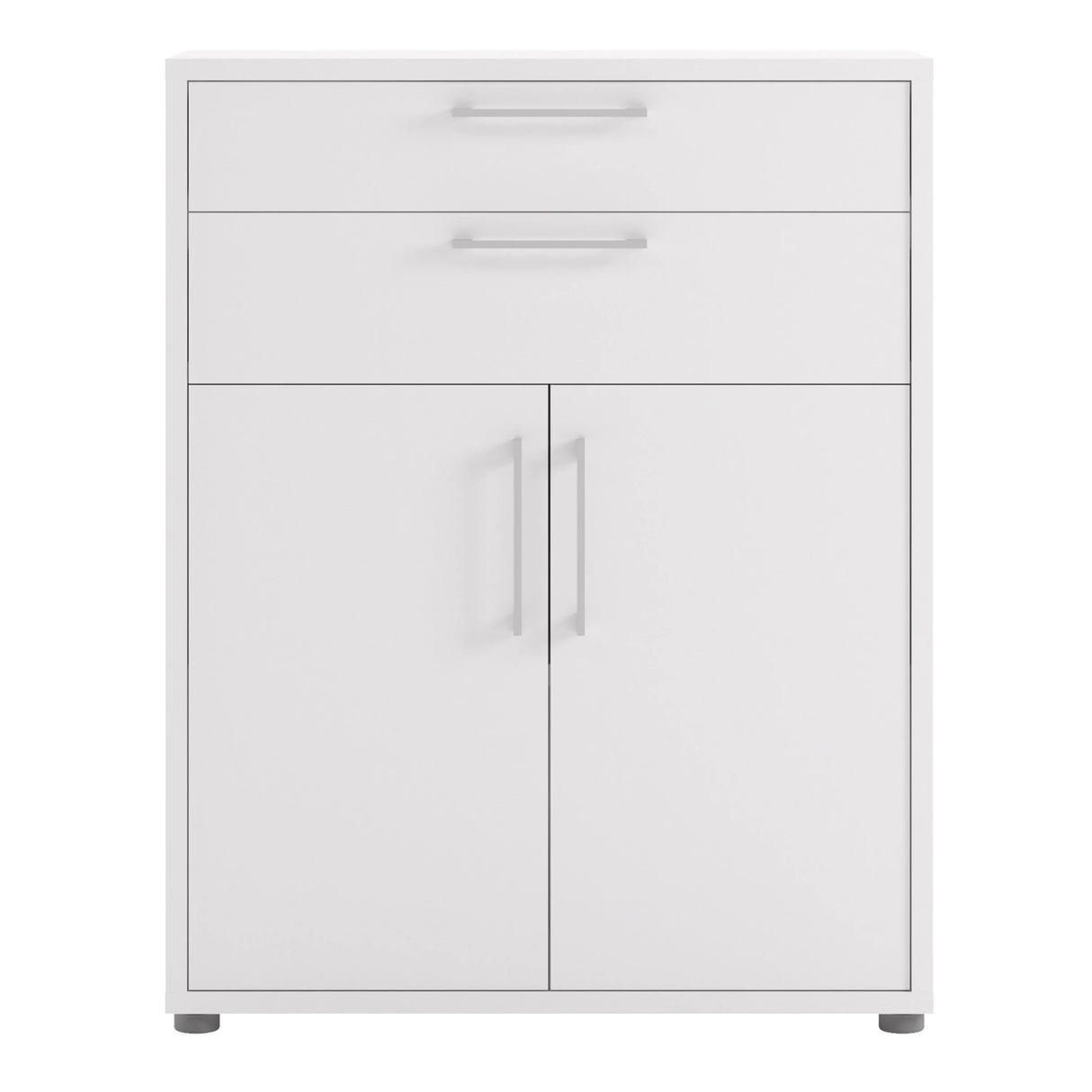 Prima Bookcase with Drawers and Doors in White