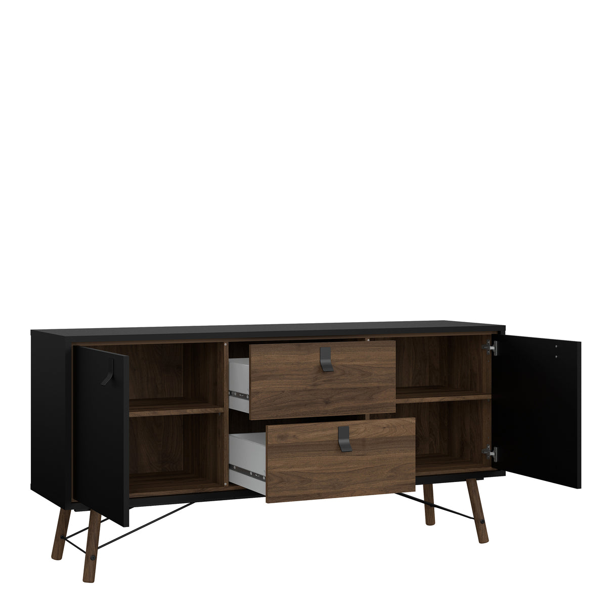 Ry Sideboard 2 doors + 2 drawers in Matt Black Walnut