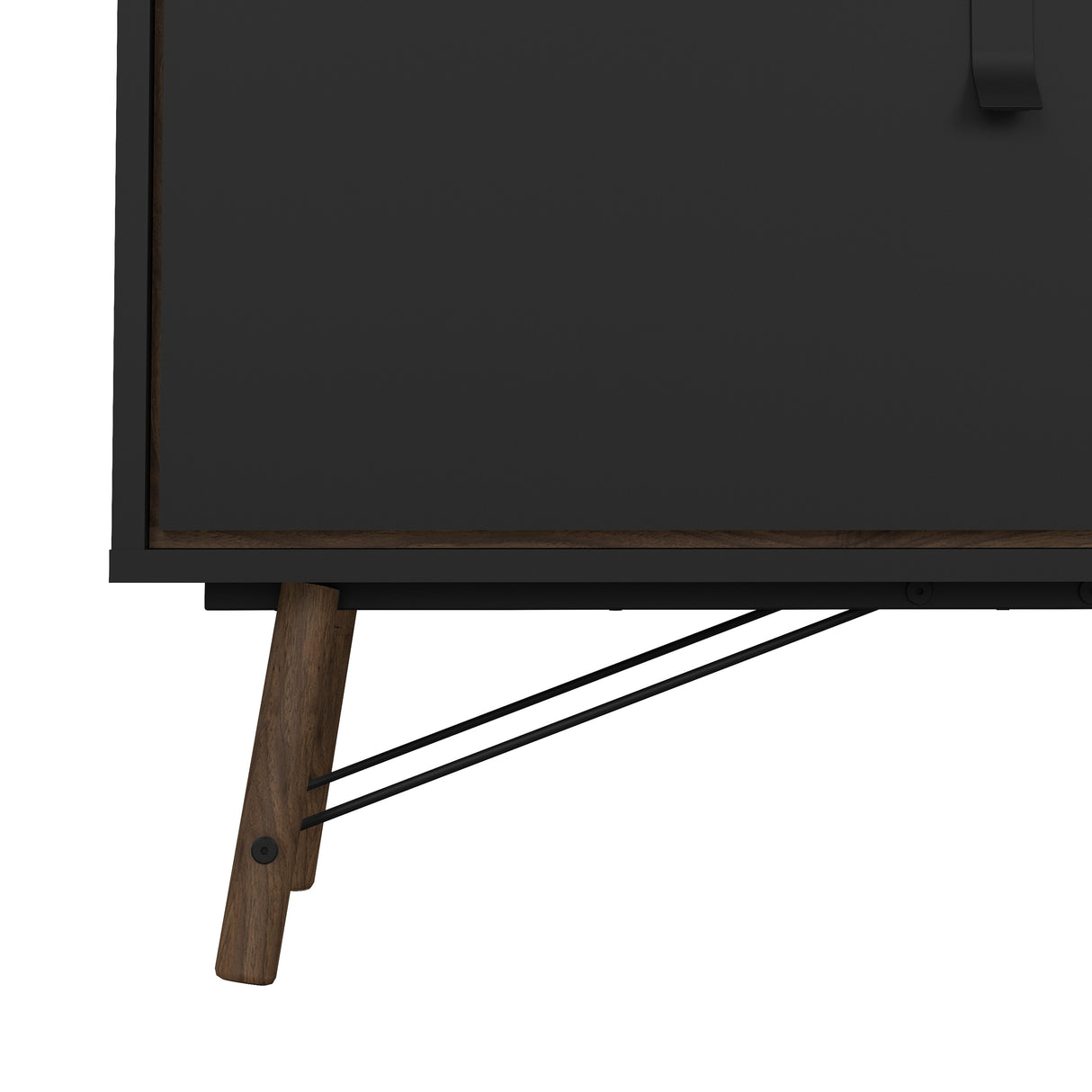 Ry TV-unit 1 door + 1 drawer in Matt Black Walnut