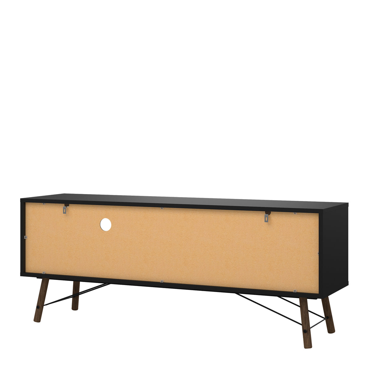 Ry TV-unit 1 door + 1 drawer in Matt Black Walnut