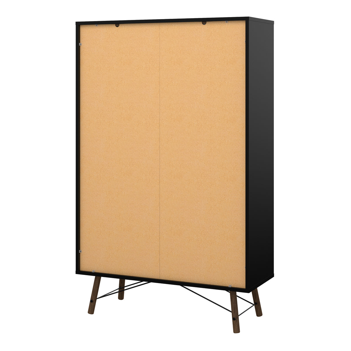 Ry China cabinet 1 door + 1 glass door + 1 drawer in Matt Black Walnut