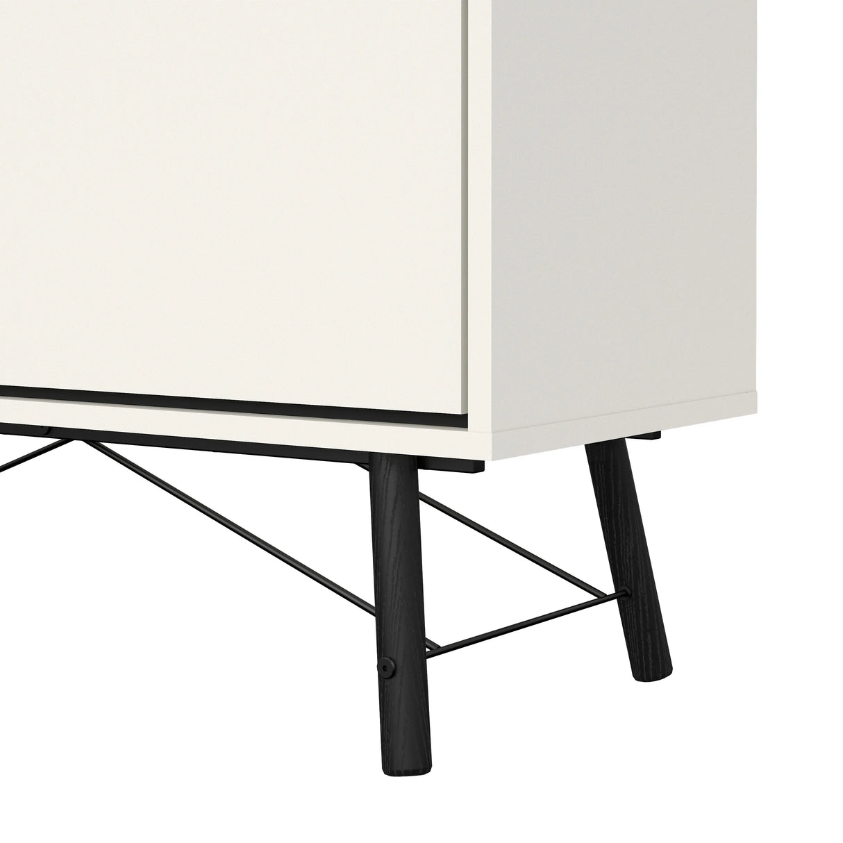 Ry China Cabinet with Glass Door and Drawer in Matt White