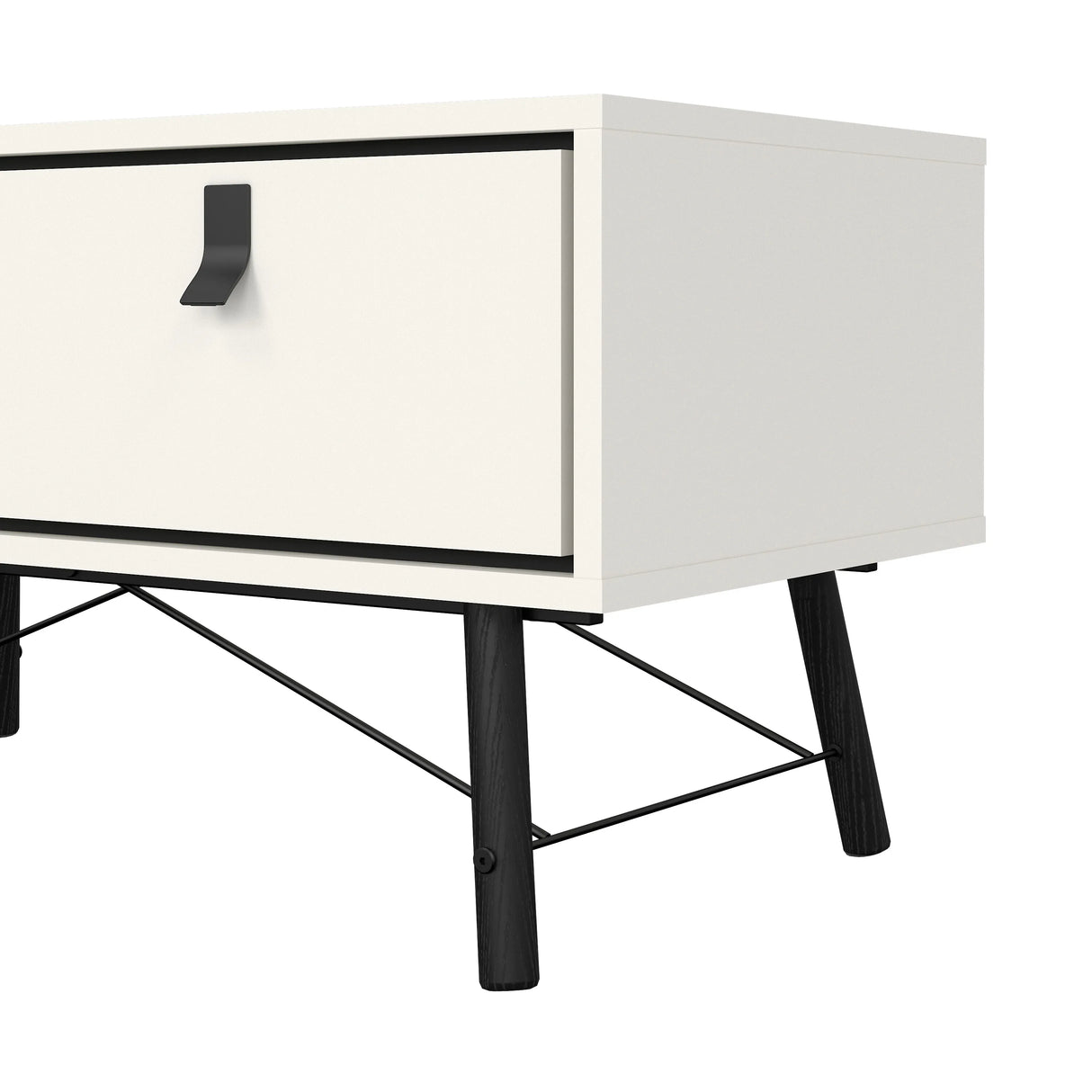 Ry Coffee Table with Drawer in Matt White