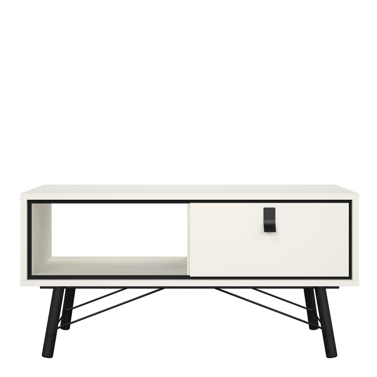 Ry Coffee Table with Drawer in Matt White