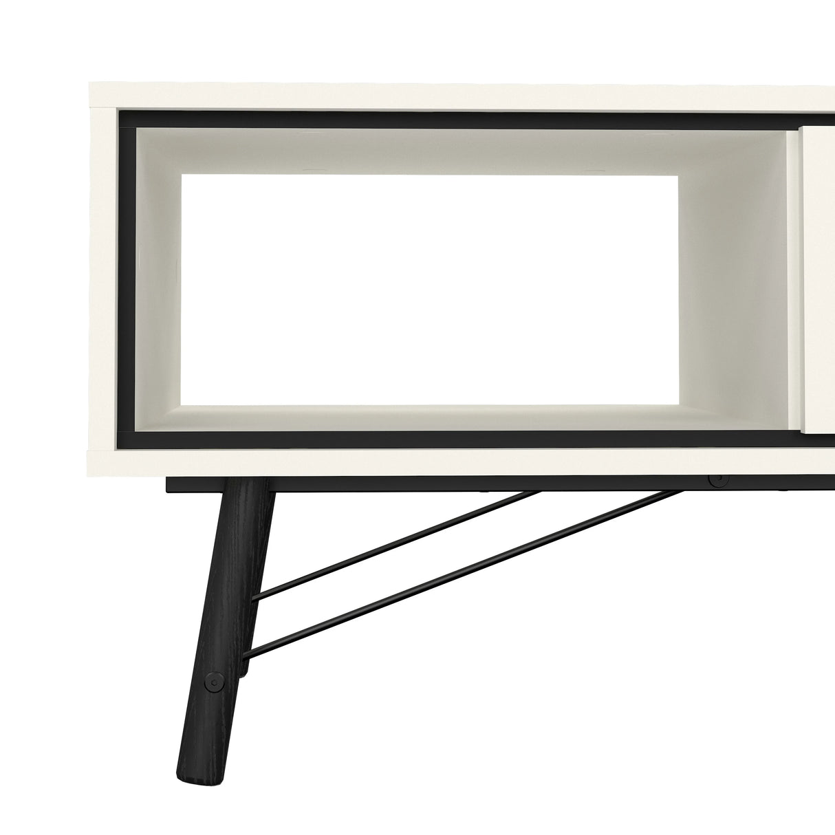 Ry Coffee Table with Drawer in Matt White