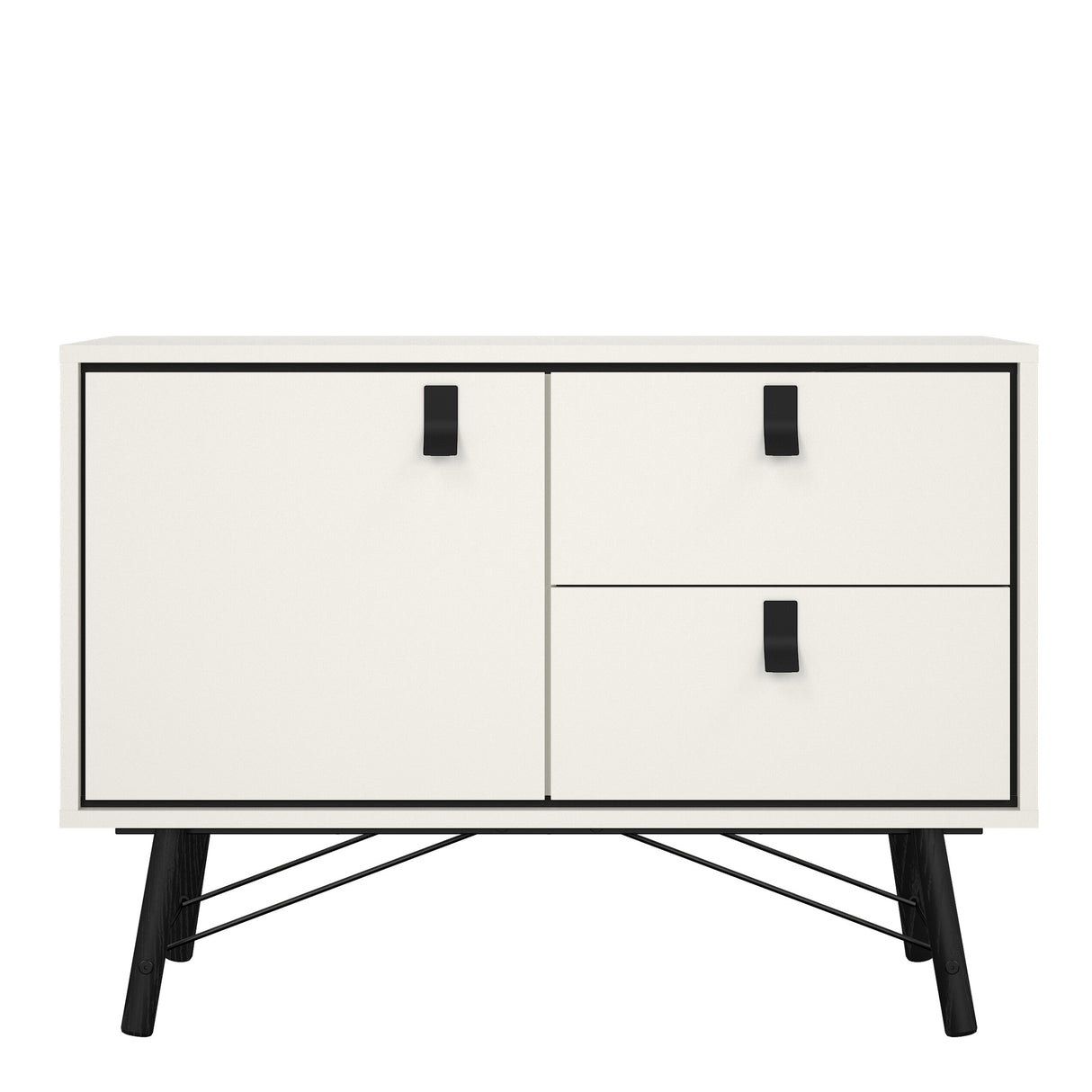 Ry Sideboard with 1 door + 2 drawers in Matt Matt White
