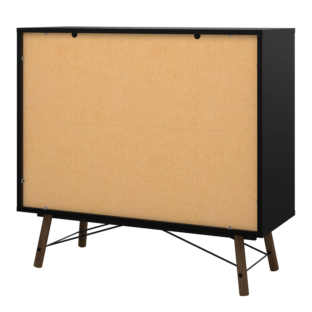 Ry Double Chest 6 Drawers Matt Black Walnut