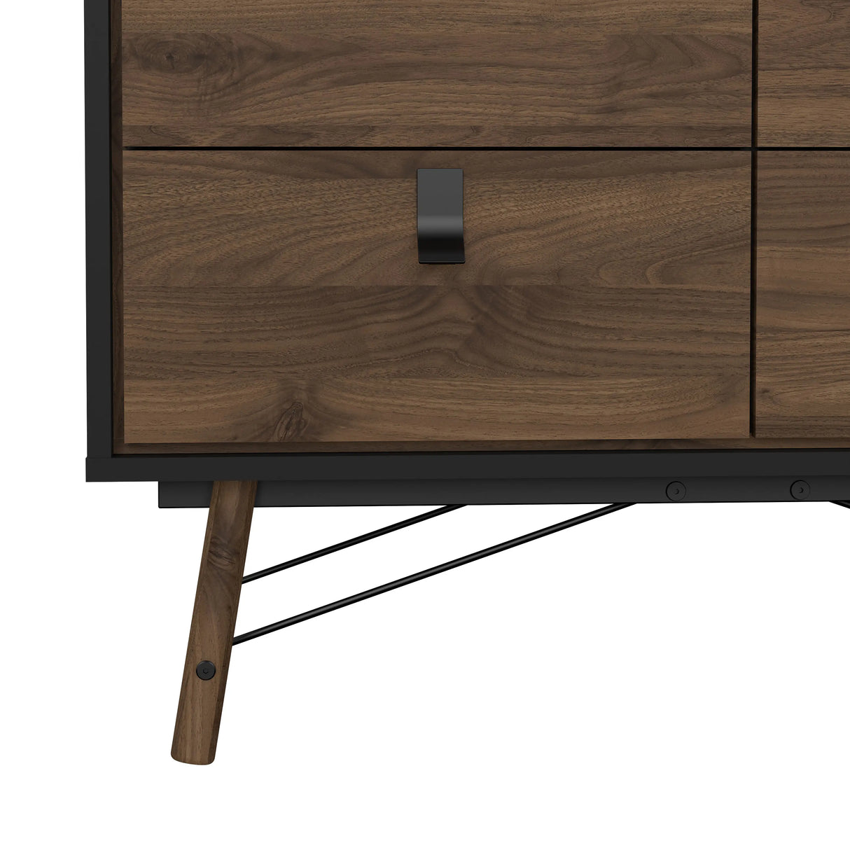 Ry Double Chest 6 Drawers Matt Black Walnut