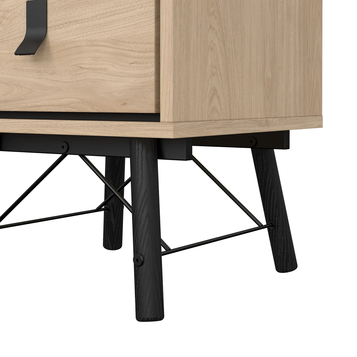 Ry Bedside Cabinet with 2 Drawers in Oak