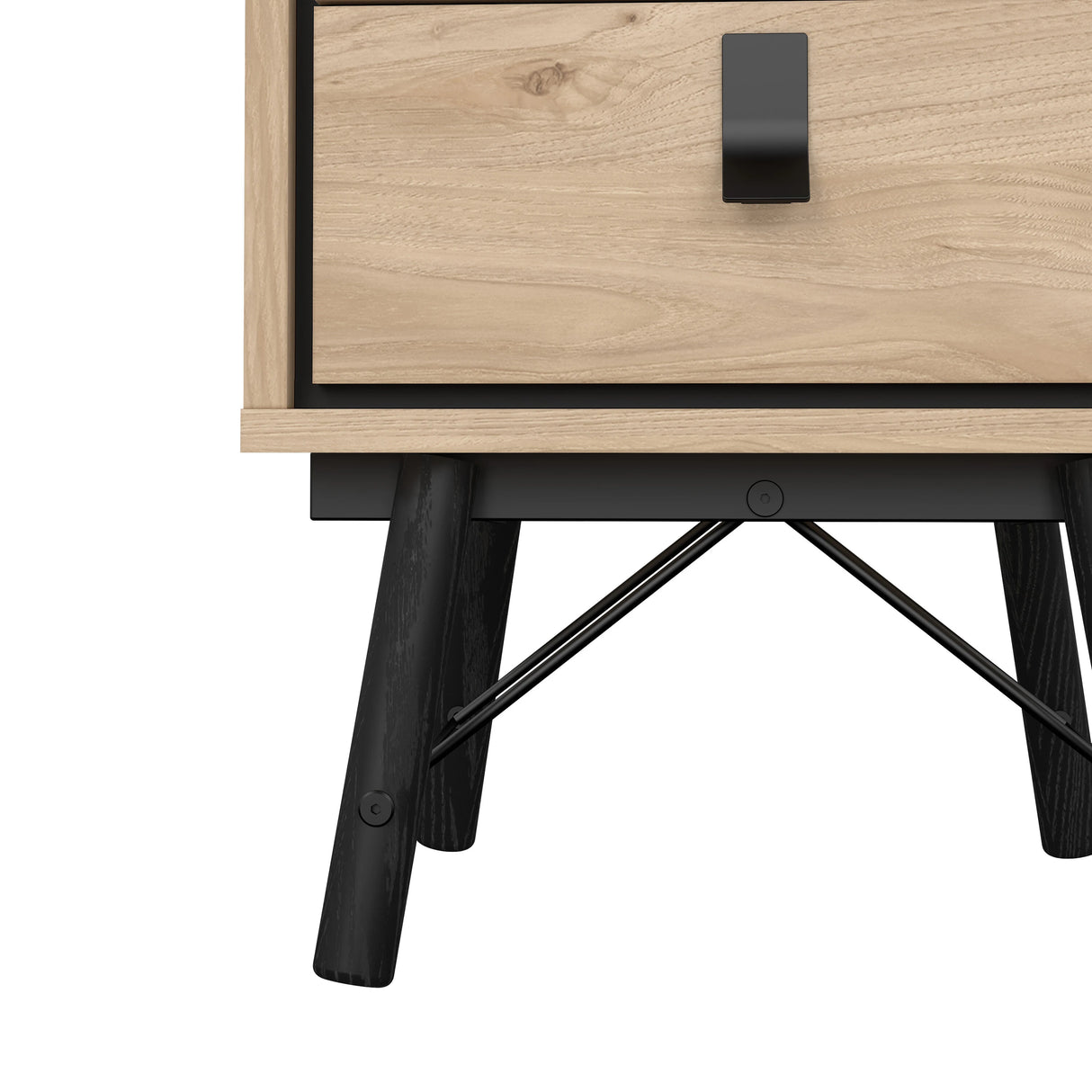 Ry Bedside Cabinet with 2 Drawers in Oak