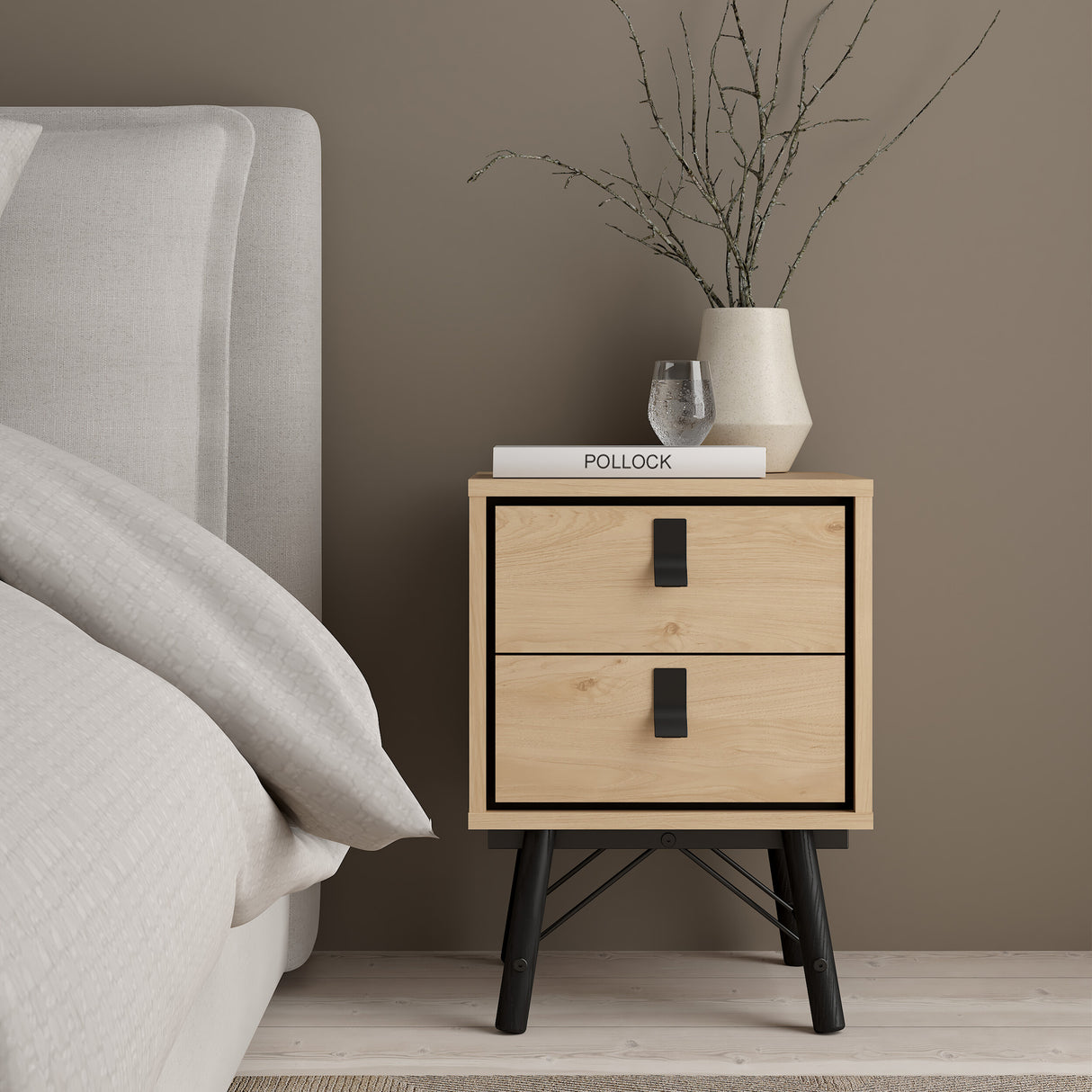 Ry Package - Wardrobe 3 doors + 3 drawers + Double chest of drawers 6 drawers + Bedside cabinet 2 drawer in Matt White