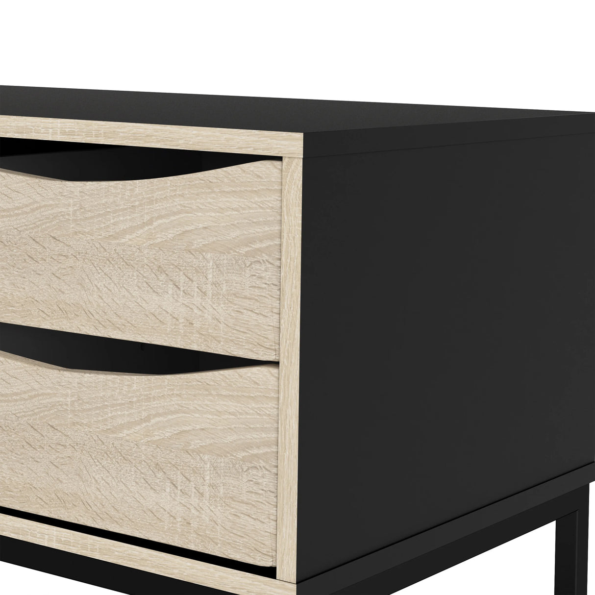 Stubbe TV Unit with Door and Drawers in Black Oak