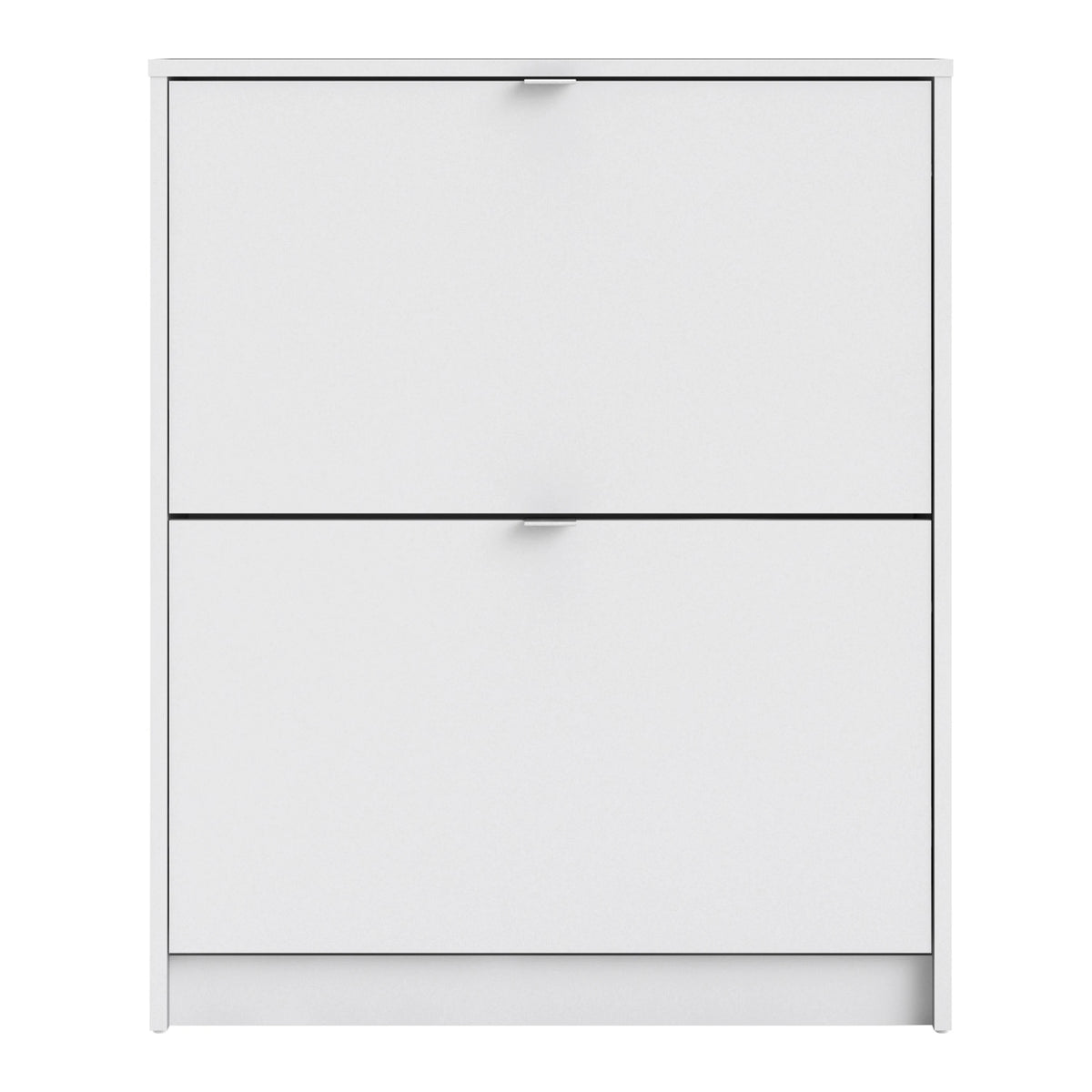 Shoes Cabinet with 2 Flip Down Doors and 2 Layers in White