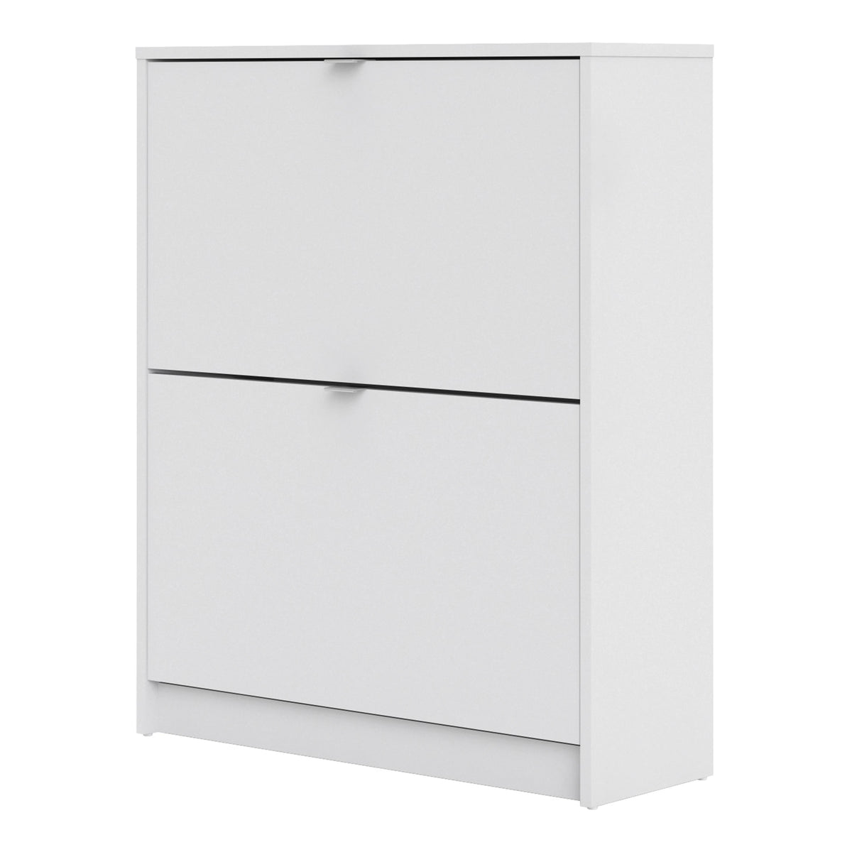 Shoes Cabinet with 2 Flip Down Doors and 2 Layers in White