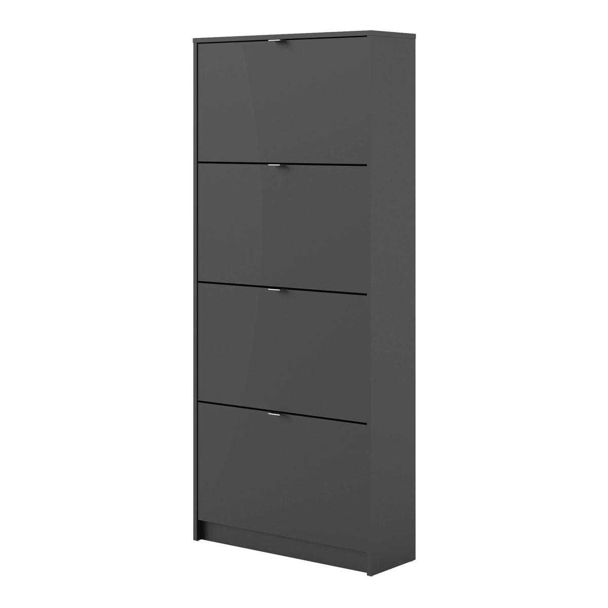 Shoes Cabinet with 4 Flip Doors and 2 Layers in Matt Black