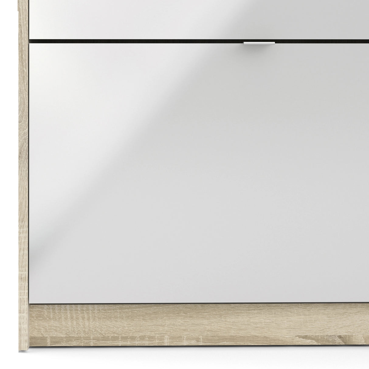 Shoes Cabinet with 3 Flip Doors and Side Door in Oak Structure