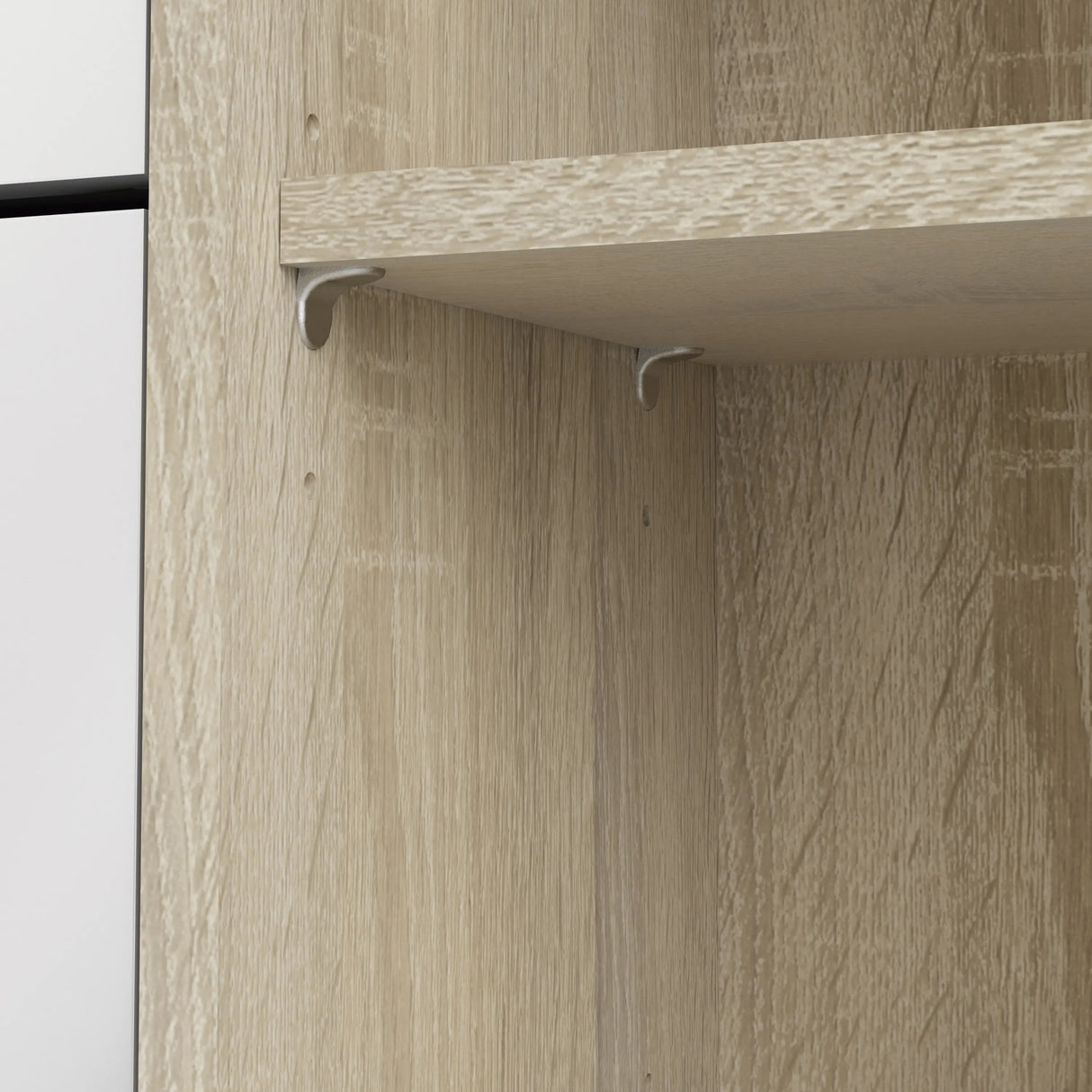 Shoes Cabinet with 3 Flip Doors and Side Door in Oak Structure