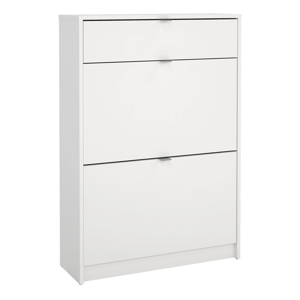 Shoes Shoe Cabinet 2 Flip Down Doors + 1 Drawer in White