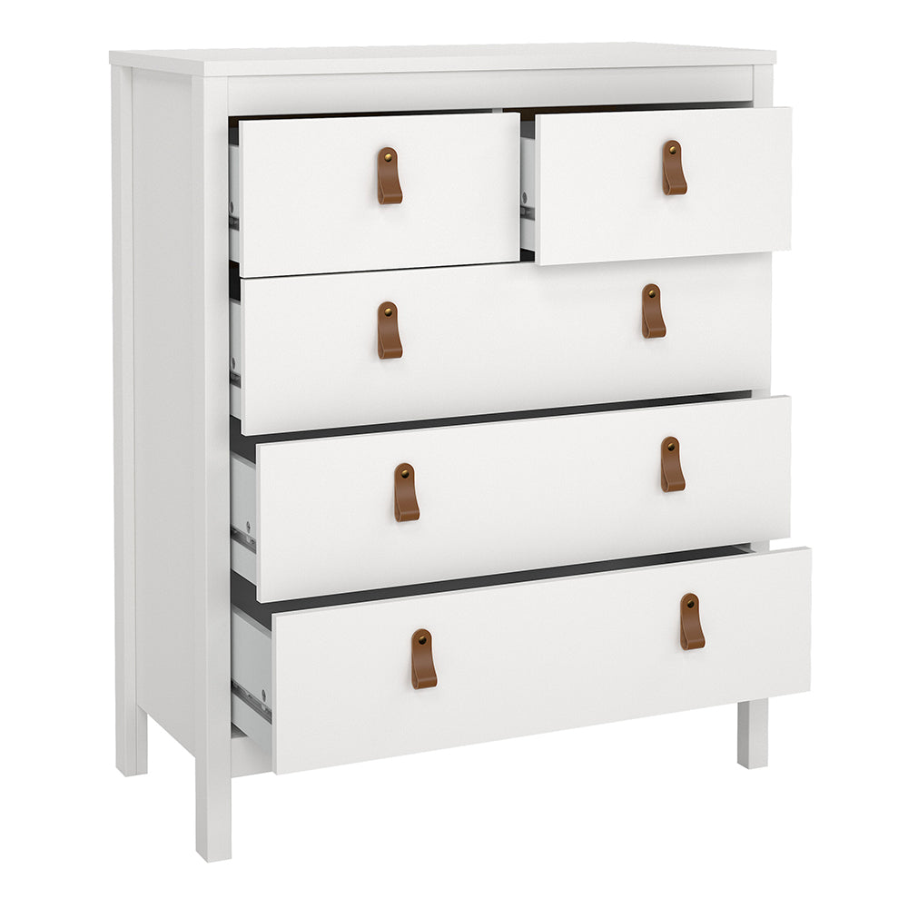 Barcelona Package - Bedside Table 2 drawers + Chest 3+2 drawer + Wardrobe with 3 doors in White