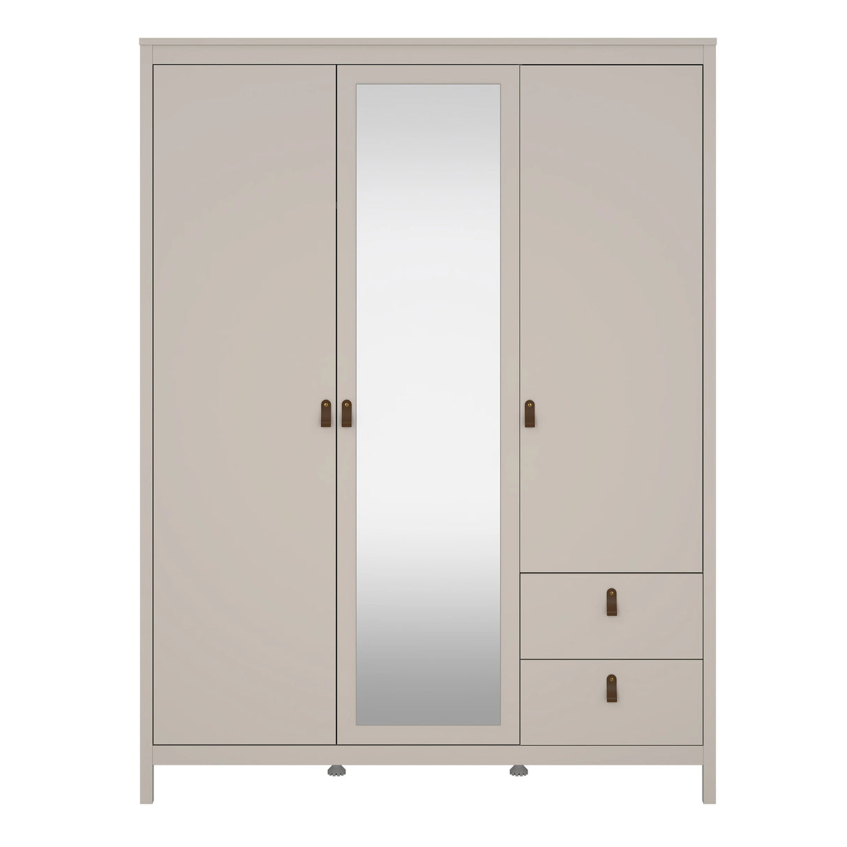 Barcelona Wardrobe with 2 Doors + 1 Mirror Door + 2 Drawers in Cashmere