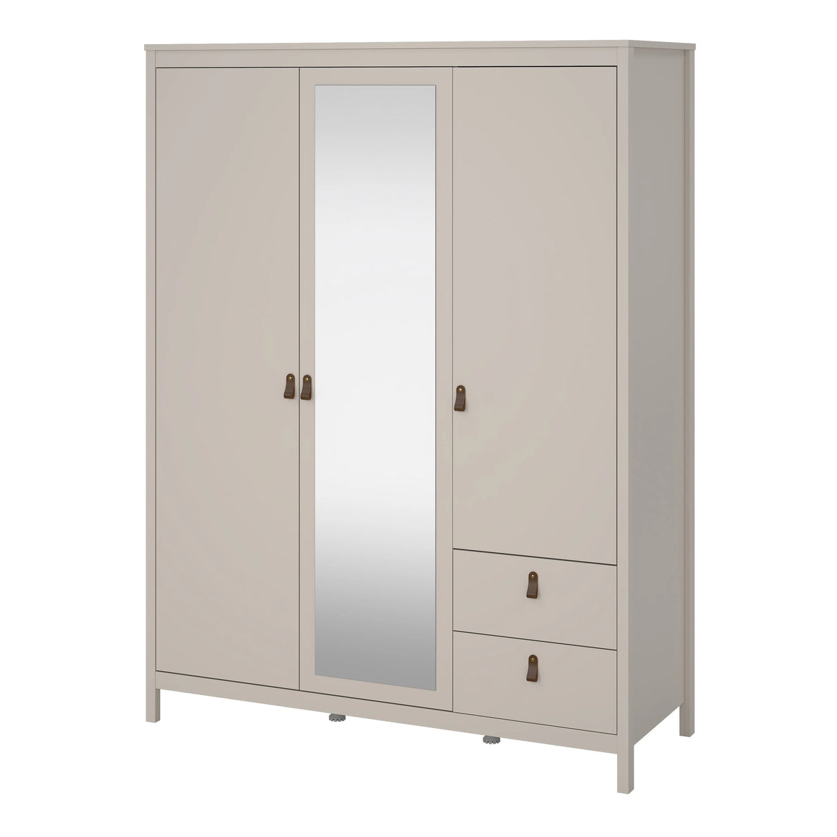 Barcelona Wardrobe with 2 Doors + 1 Mirror Door + 2 Drawers in Cashmere