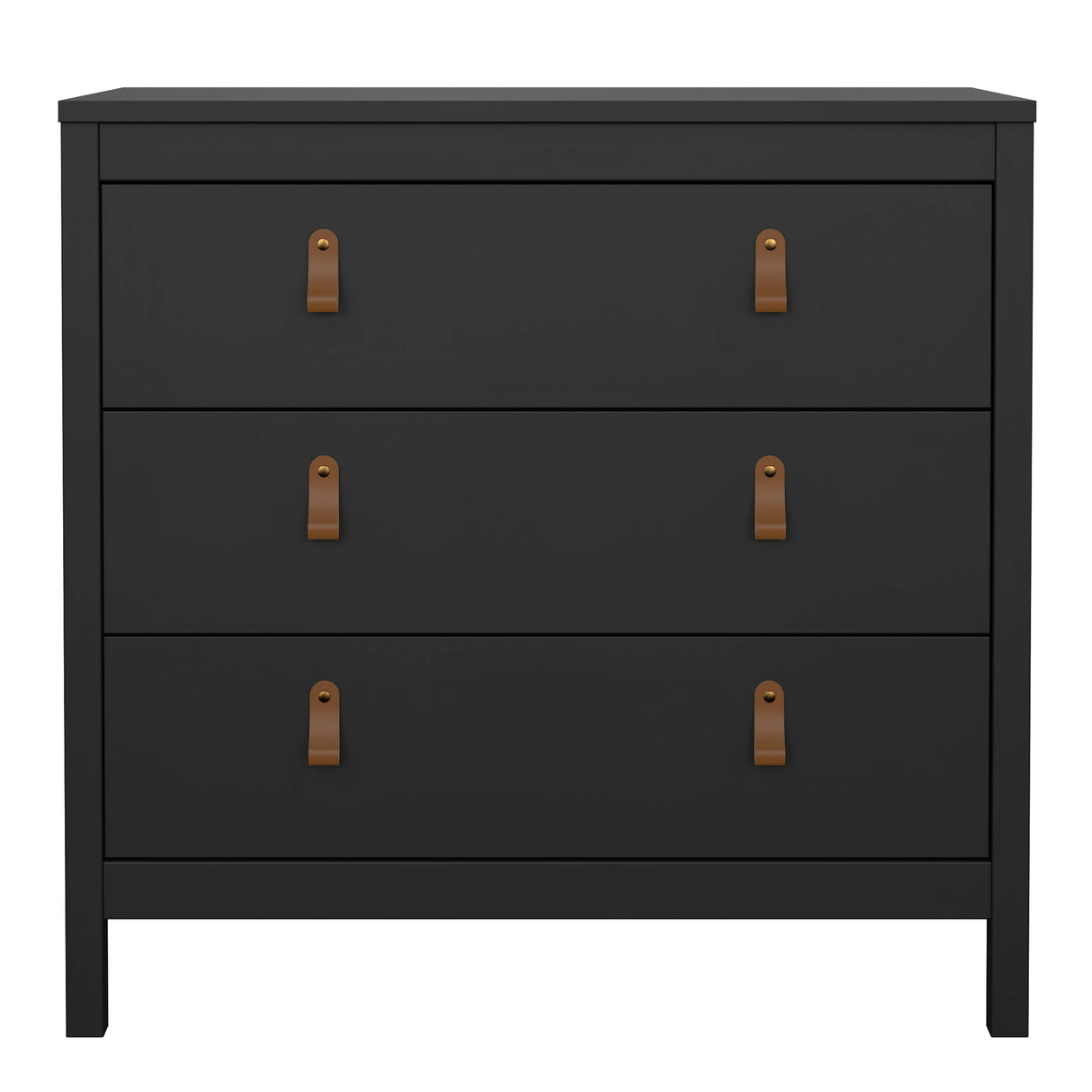 Barcelona Chest 3 Drawers in Matt Black