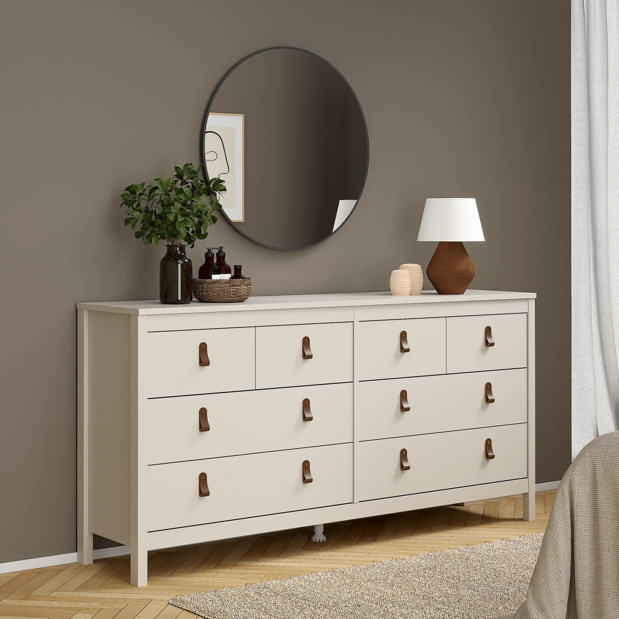 Barcelona Double Dresser 4+4 Drawers in Cashmere