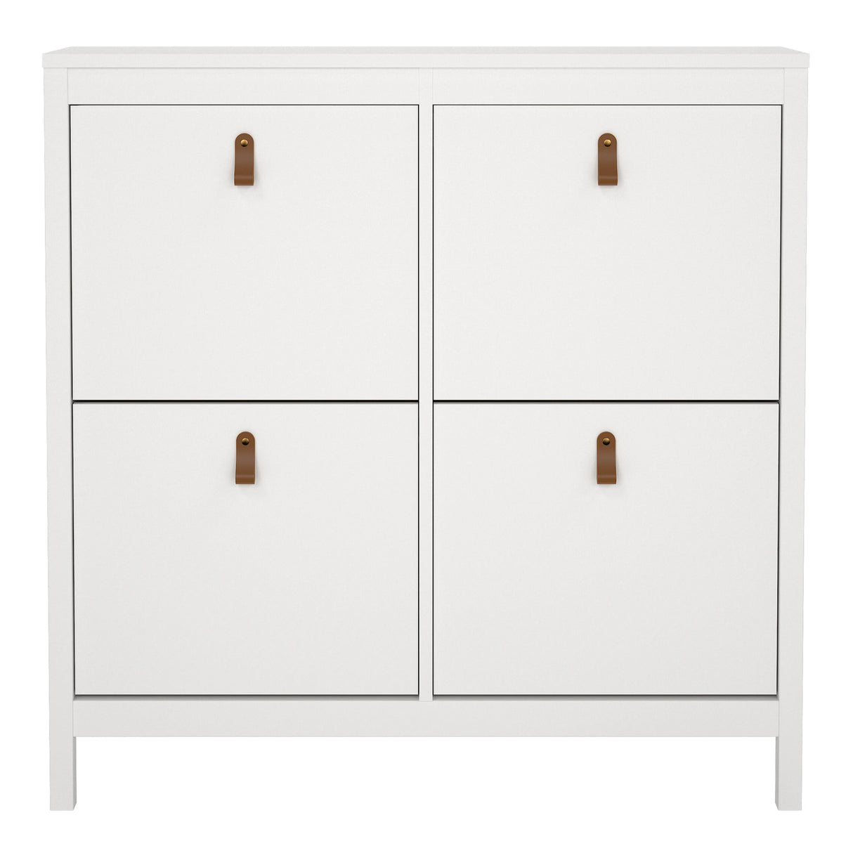 Barcelona Shoe Cabinet 4 Flip Down Doors in White