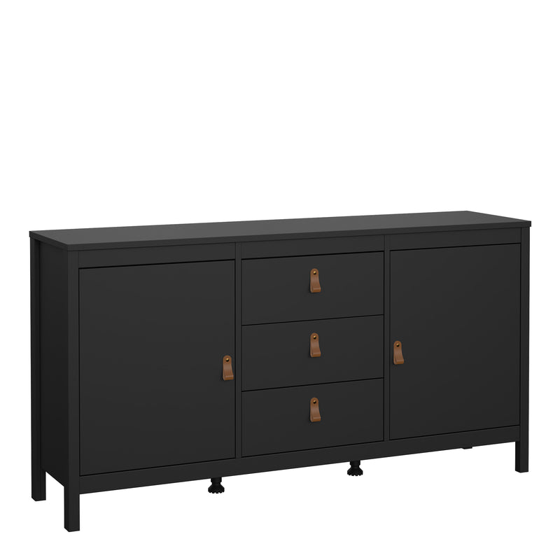 Barcelona Sideboard 2 Doors + 3 Drawers in Matt Black