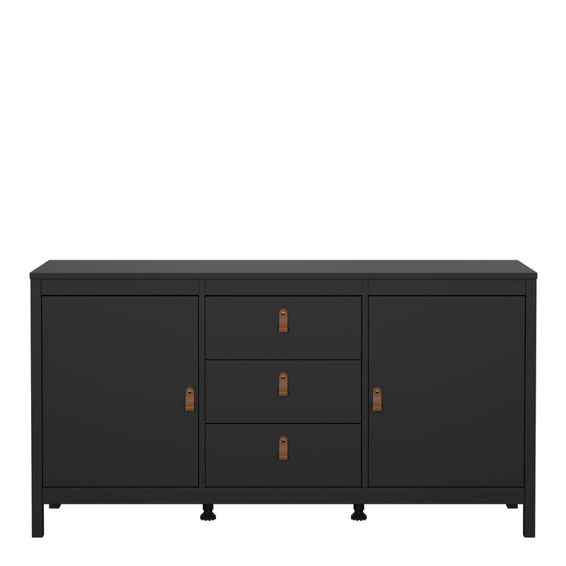 Barcelona Sideboard 2 Doors + 3 Drawers in Matt Black