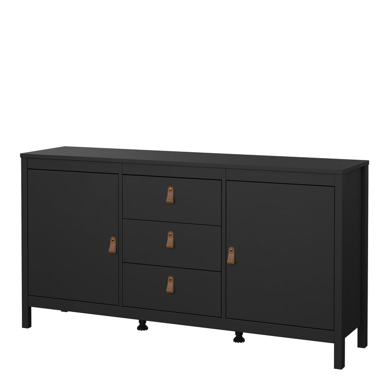 Barcelona Sideboard 2 Doors + 3 Drawers in Matt Black