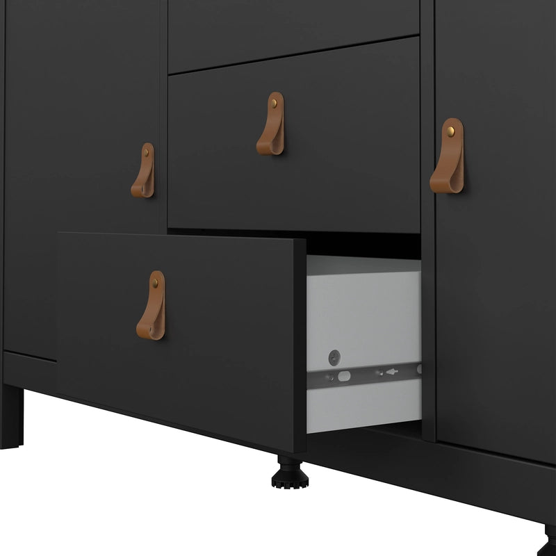 Barcelona Sideboard 2 Doors + 3 Drawers in Matt Black