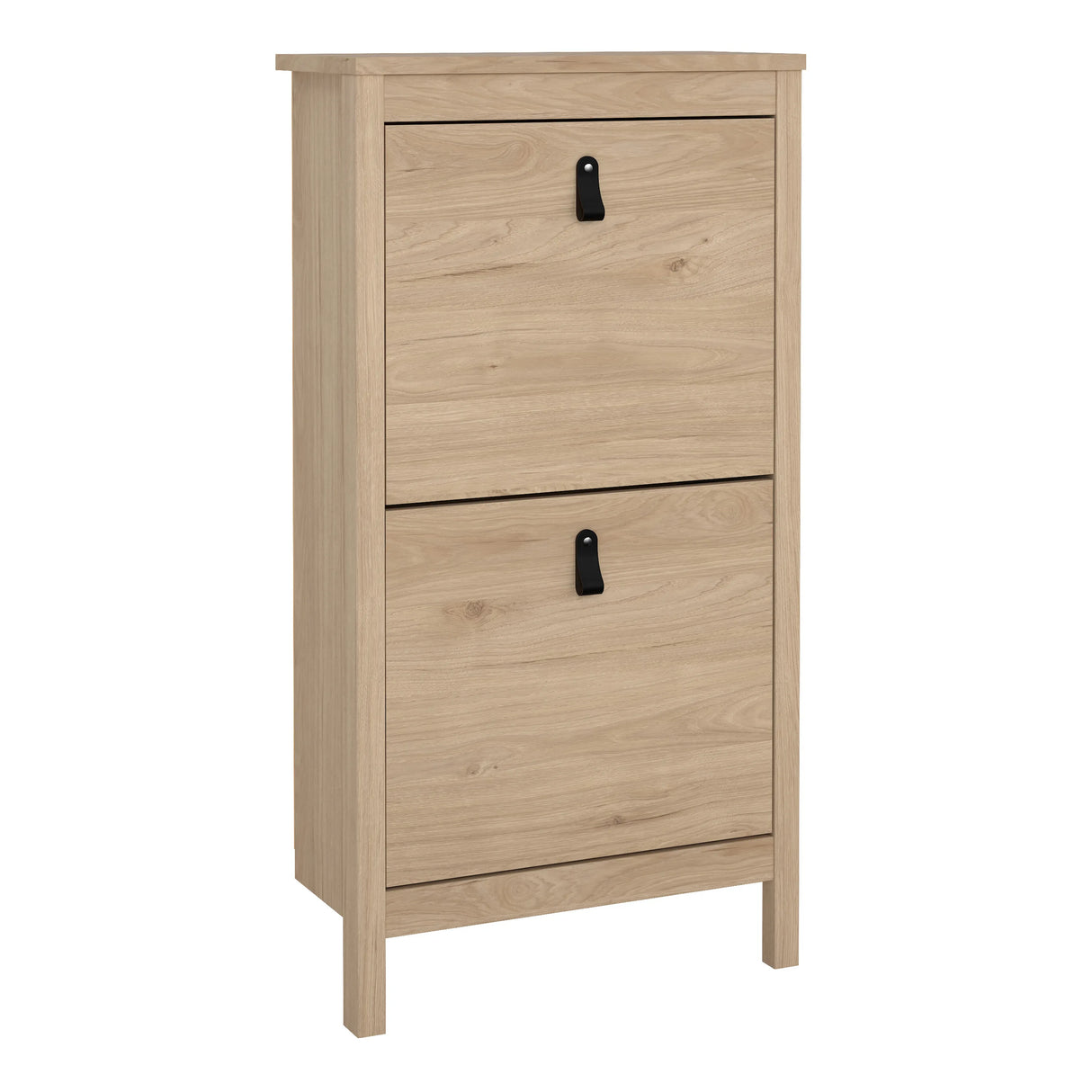 Barcelona Shoe Cabinet 2 Flip Down Doors in Jackson Hickory Oak