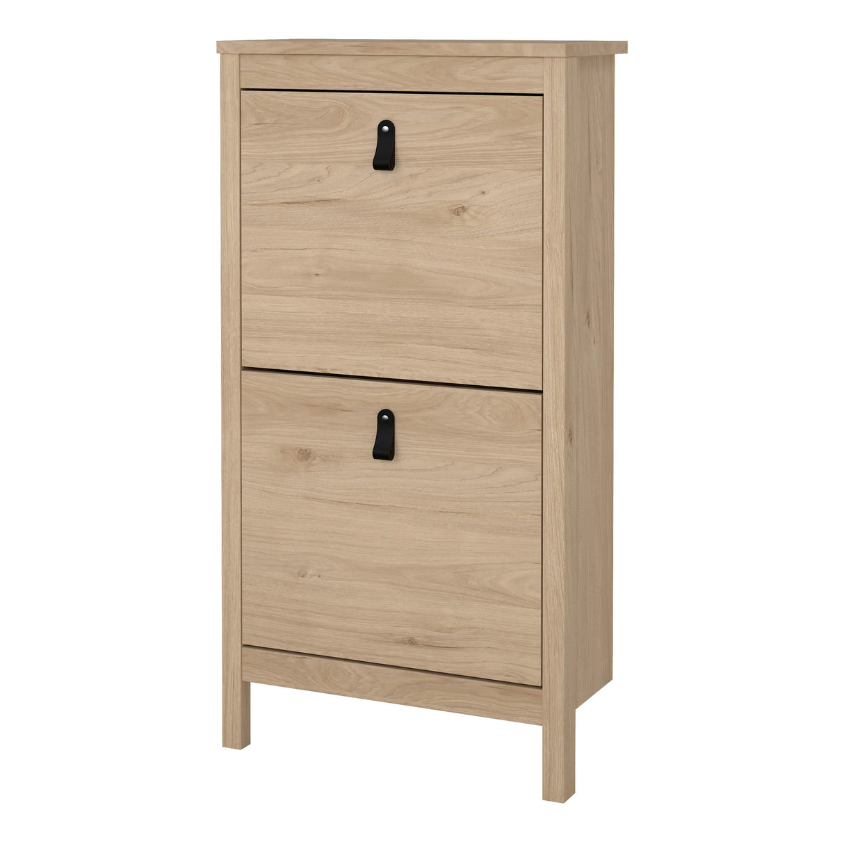 Barcelona Shoe Cabinet 2 Flip Down Doors in Jackson Hickory Oak