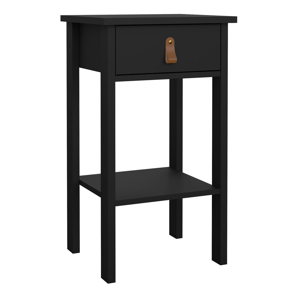 Barcelona Bedside Table with 1 Drawer, in Matt Black