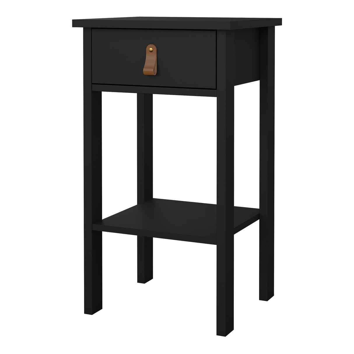 Barcelona Bedside Table with 1 Drawer, in Matt Black
