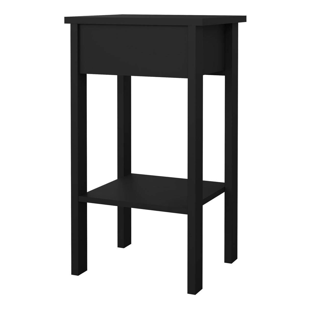 Barcelona Bedside Table with 1 Drawer, in Matt Black
