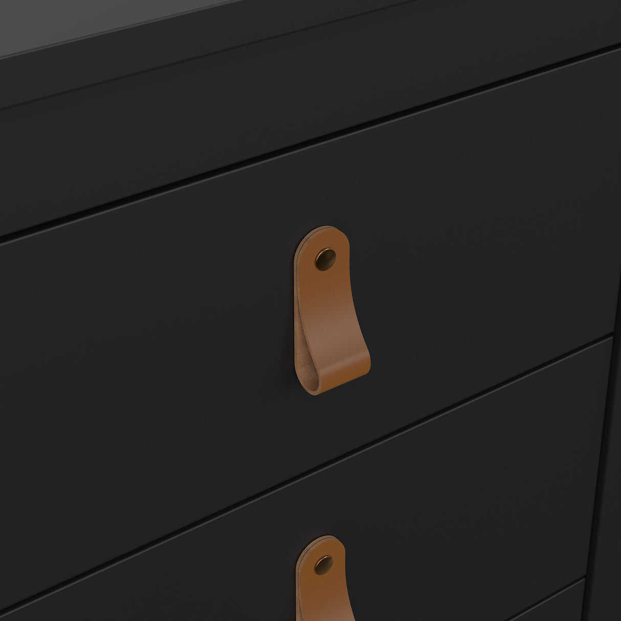 Barcelona Bedside Table 3 drawers in Matt Black